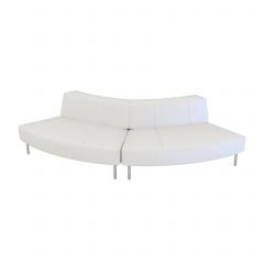 Endless Small Curve Low Back Loveseat, White Vinyl
