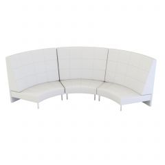 Endless Large Curve High Back Sofa, White Vinyl