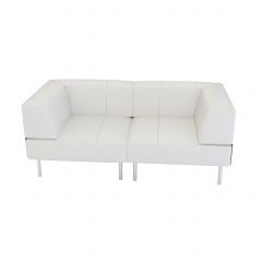 Endless Low Back Loveseat w/ Arms, White