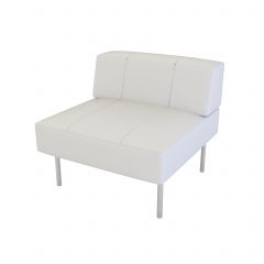 Endless Dining Square Low Back Chair, White Vinyl