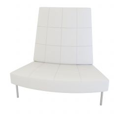 Endless Dining Small Curve High Back Chair, White Vinyl