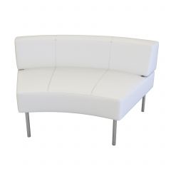 Endless Dining Large Curve Low Back Chair, White Vinyl