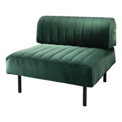 Endless Square Low Back Chair, Emerald Velvet