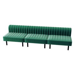 Endless Square Low Back Sofa, Emerald Velvet