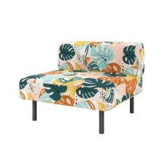 fabric slipcover with colorful custom graphic on the endless square chair