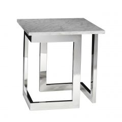 Geo End Table w/ Chrome Base