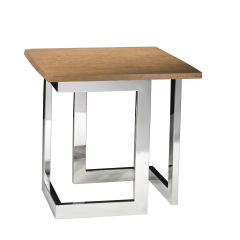 Geo End Table w/ Chrome Base