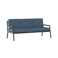 custom graphic slipcover over the delos sofa