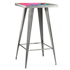 Rustique Square Metal Bar Table Logo