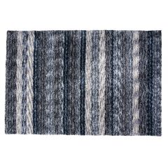 Textured rug with various blue