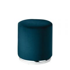 marche swivel ottoman in teal velvet