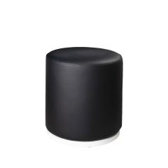 marche swivel ottoman in black vinyl 