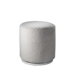 Marche Swivel Ottoman Ivory Faux Sheep Fur