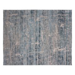 large rug with oceanic blue and beige tones
