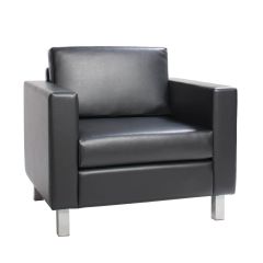 black vinyl naples club chair