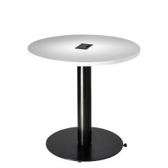 white cafe table with powered center