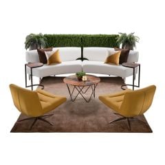 Furniture rental package featuring white soft seating