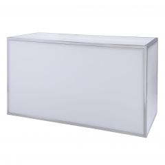 Classic 6ft chrome-framed white acrylic bar. 