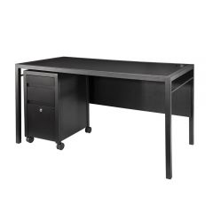 Tech Desk, Powered w/ 3 Drawer File Cabinet