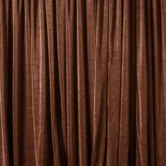 Close up of Mocha Velour Drape panel with rich brown tone and plush matte finish.