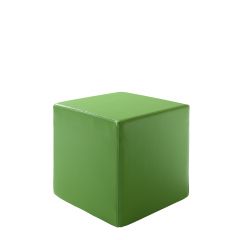 Vibe Cube Ottoman, Green Vinyl
