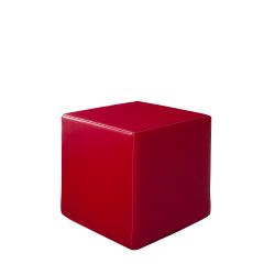 Vibe Cube Ottoman, Red Vinyl