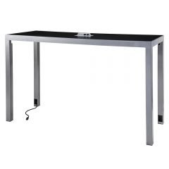 Ventura Powered Communal Bar Table, Black Top