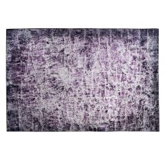 purple rug with abstract design