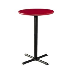 30" Round Bar Table w/ Standard Black Base, Red Top