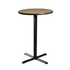 30" Round Bar Table w/ Standard Black Base, Maple Top