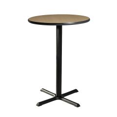 36" Round Bar Table w/ Standard Black Base, Maple Top