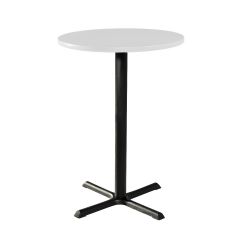 36" Round Bar Table w/ Standard Black Base, White Top