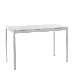 Classic white laminate top work table with white powder metal frame.. 