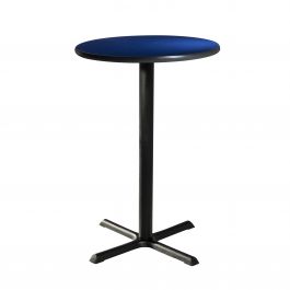 30" Round Bar Table w/ Standard Black Base, Blue Top