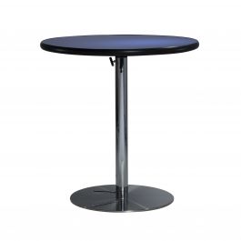 30" Round Cafe Table w/ Chrome Hydraulic Base, Blue Top