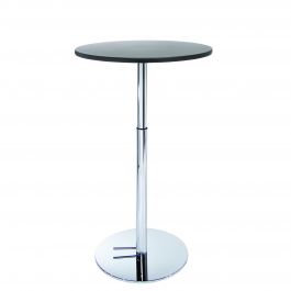 30" Round Bar Table w/ Chrome Hydraulic Base, Graphite Nebula Top