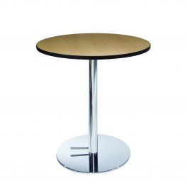 30" Round Cafe Table w/ Chrome Hydraulic Base, Maple Top