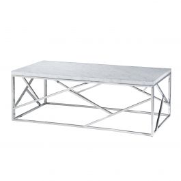 Alondra Cocktail Table, White Marble Top