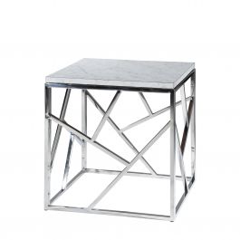 Alondra End Table, White Marble Top