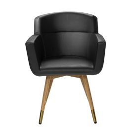 Brooklyn Meeting Chair w/ Oak Base, Black