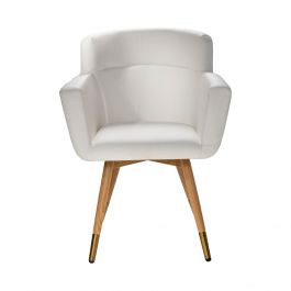 Brooklyn Meeting Chair w/ Oak Base, White