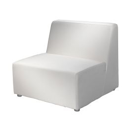 Brighton Armless Chair, White Vinyl