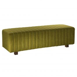 Beverly Bench Ottoman, Olive Green Fabric