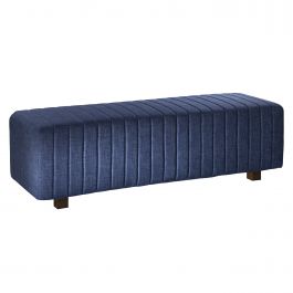 Beverly Bench Ottoman, Ocean Blue Fabric