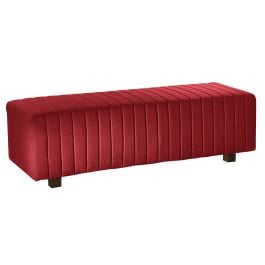 Beverly Bench Ottoman, Red Fabric