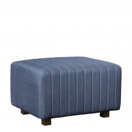 Beverly Small Bench Ottoman, Ocean Blue Fabric