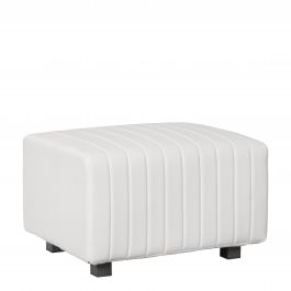 Beverly Small Bench Ottoman, White Vinyl