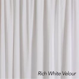 Rich White Velour Drape 12'H