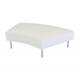 Endless Curved Ottoman, White Vinyl