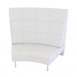 Endless Large Curve High Back Chair, White Vinyl